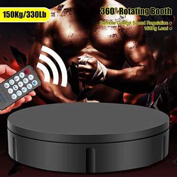 PRABOS Motorized Rotating Display Stand - 360° Electric Turntable for Heavy Products