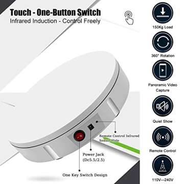 PRABOS 360° Electric Turntable - Motorized Display Stand