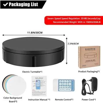 PRABOS 360° Electric Turntable - Motorized Display Stand