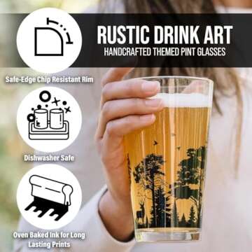 Black Lantern Pint Glasses - Rocky Mountain Craft Beer Glasses