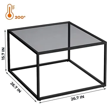 SAYGOER Glass Coffee Table - Modern Living Room Center Table