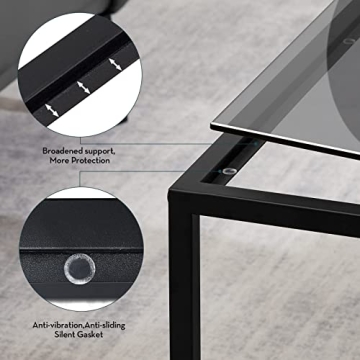 SAYGOER Glass Coffee Table - Modern Living Room Center Table