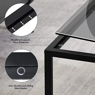 SAYGOER Glass Coffee Table - Modern Living Room Center Table