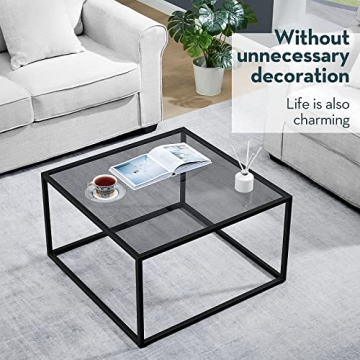 SAYGOER Glass Coffee Table - Modern Living Room Center Table
