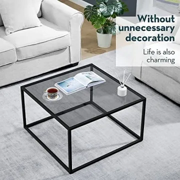 SAYGOER Glass Coffee Table - Modern Living Room Center Table
