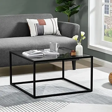 SAYGOER Glass Coffee Table - Modern Living Room Center Table