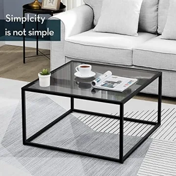 SAYGOER Glass Coffee Table - Modern Living Room Center Table