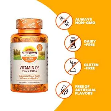 Sundown Vitamin D3 1000 IU Softgels for Stronger Health