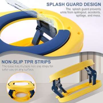 Cyrico Portable Potty Seat for Toddler Travel, Foldable Travel Potty Training Toilet with Storage Bag for Boys and Girls, On The Go Car Potty for Camping and Outdoor, Includes 15 Disposable Bags