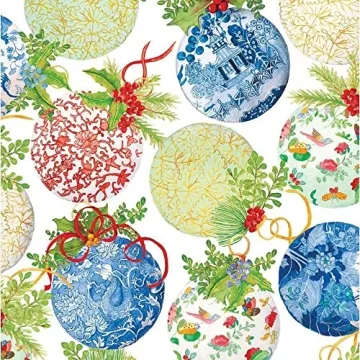 Caspari Christmas Ornaments Wrapping Paper – Premium Gift Wrap