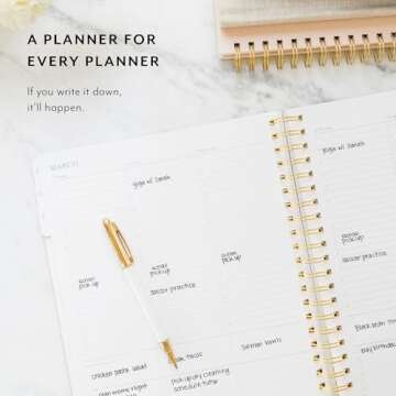 Sugar Paper 2025 Large Weekly Spiral Planner, January to December, 10" x 11", Time Blocking Calendar...