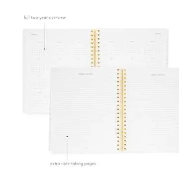 Sugar Paper 2025 Large Weekly Spiral Planner, January to December, 10" x 11", Time Blocking Calendar for Women, Flexible Matte Paper Cover, Spiral Bound, Pocket for Storage, 12 Month, Black