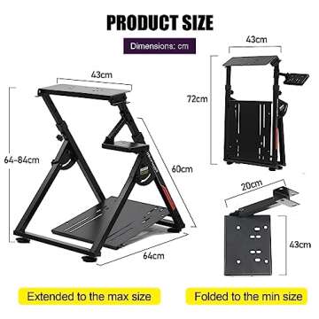 GTPLAYER Sim Racing Wheel Stand – Compatible and Sturdy Standing