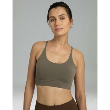 Colorfulkoala Women's Dreamlux Bowknot Strappy Sports Bras Light Impact Workout Yoga Tops(M, Major Brown)