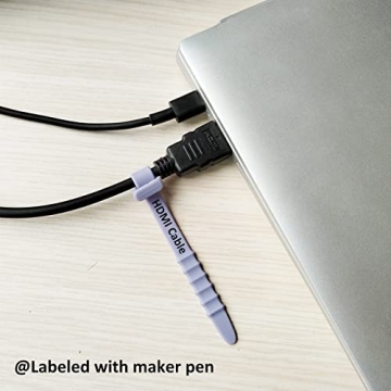 Reusable Silicone Zip Ties 20pcs Colorful Cable Organizers