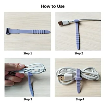 Reusable Silicone Zip Ties 20pcs Colorful Cable Organizers