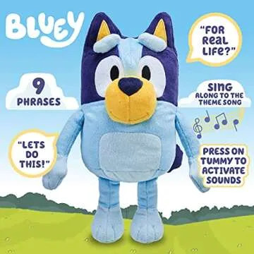 Bluey - 13" Talking Plush - Interactive - Sing Along, 9 Different Phrases