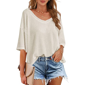 MEROKEETY Women's Waffle Knit Tops for Effortless Style