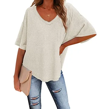 MEROKEETY Women's Waffle Knit Tops for Effortless Style
