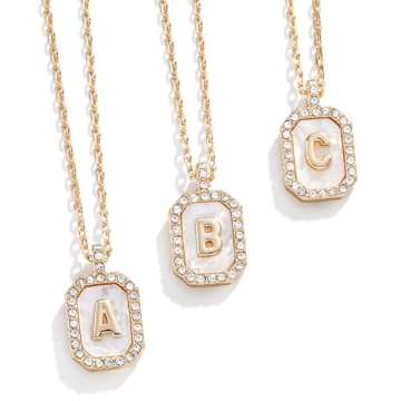 Elegant Mother of Pearl Initial Necklace for Women