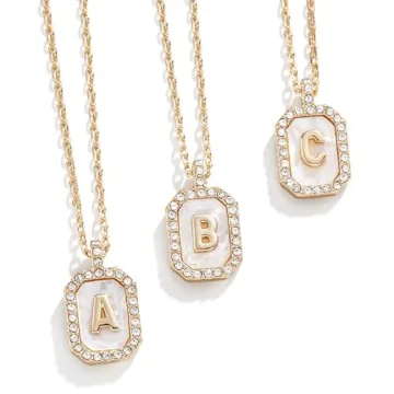 Elegant Mother of Pearl Initial Necklace for Women
