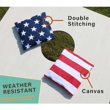 Cornhole Bags All Weather Set of 8 for Cornhole Toss Games-Regulation Weight & Size