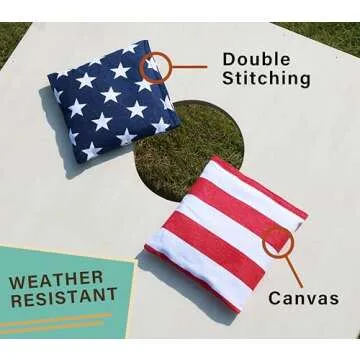 Cornhole Bags All Weather Set of 8 for Cornhole Toss Games-Regulation Weight & Size