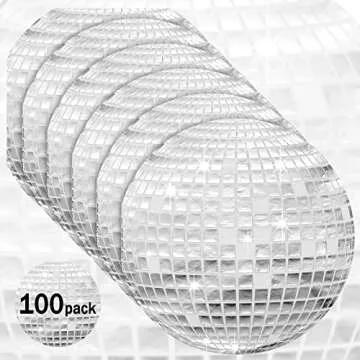 Colarr 100 Pcs Disco Napkins Disco Ball Napkins Disposable Cocktail Napkins 70s 80s 90s Party Supplies Party Napkins Paper Napkins for Engagement Birthday Graduation Baby Shower, Silver