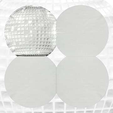 Colarr 100 Pcs Disco Napkins Disco Ball Napkins Disposable Cocktail Napkins 70s 80s 90s Party Supplies Party Napkins Paper Napkins for Engagement Birthday Graduation Baby Shower, Silver