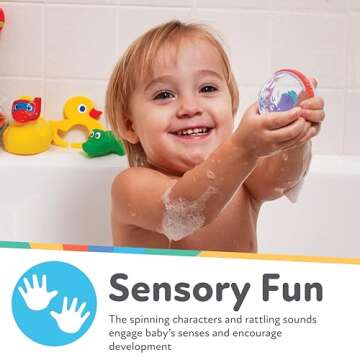 Nuby Bubbly Buds Interactive Bath Set - 4-Pack Baby Bath Toys for Kids 6+ Months