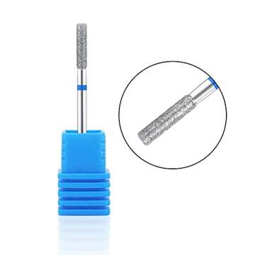 NMKL38 Diamond Bit Small Barrel Shape Electric Nail Drill File Cuticle Cleaner Tool for Rotary Nail ...