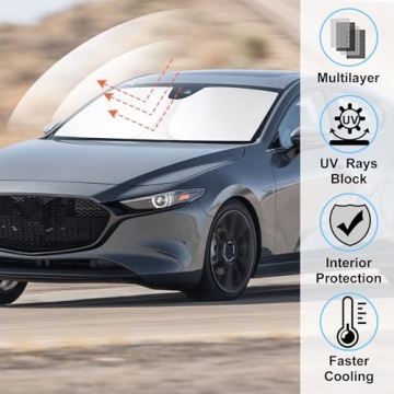 Custom Fit Windshield Sun Shade for Mazda 3 (2019-2026) - Block UV & Keep Cool
