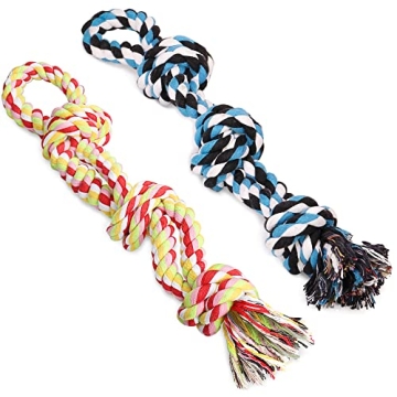 UPSKY Dog Rope Toys Dog Grinding Teeth 2 Nearly Indestructible Dog Toys, Rope Toy for Large Dogs, De...
