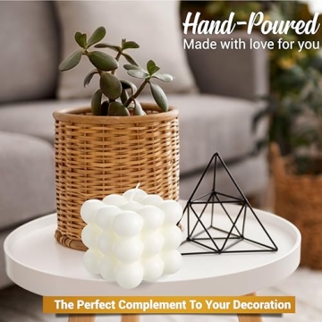 Xabono Aesthetic Candles - Vibrant Bubble Candle, White Candle Perfect for Women and Girls Who Appreciate Cute Decor - Pack of Bubble Candles, Vanilla Candle (2Pcs - White)