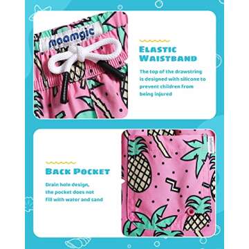 Boys Swim Trunks with Compression Liner Quick Dry