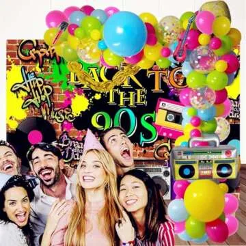 Vibrant 80s & 90s Nostalgia Party Decor Set