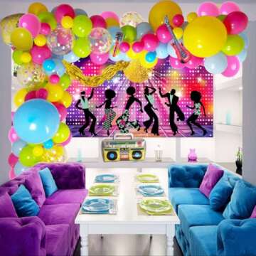 Vibrant 80s & 90s Nostalgia Party Decor Set