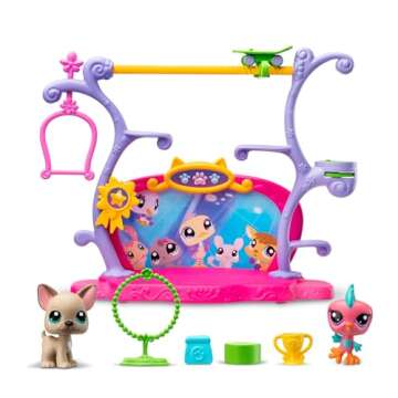 Littlest Pet Shop, Pets Got Talent Play Set - Gen 7, Pets #67 & #66, Authentic LPS Bobble Head Figure, Collectible Imagination Toy Animal, Kidults, Girls, Boys, Kids, Tweens Ages 4+
