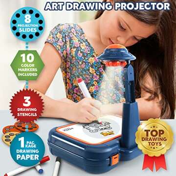 Toys for Girls 4-6, Drawing Projector for Kids, Art Sketch Projector Drawing and Tracing Include 64 ...