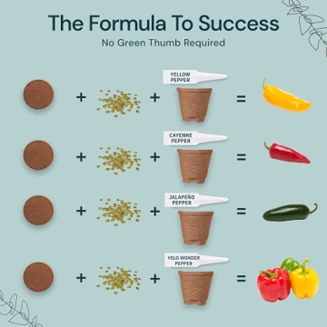 Nature's Blossom Gardening Kit with Pepper Seeds and Pots