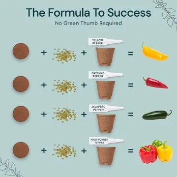 Nature's Blossom Gardening Kit with Pepper Seeds and Pots