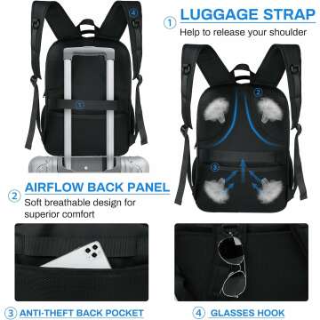 Rainmore Large Waterproof Laptop Backpack 17 Inch