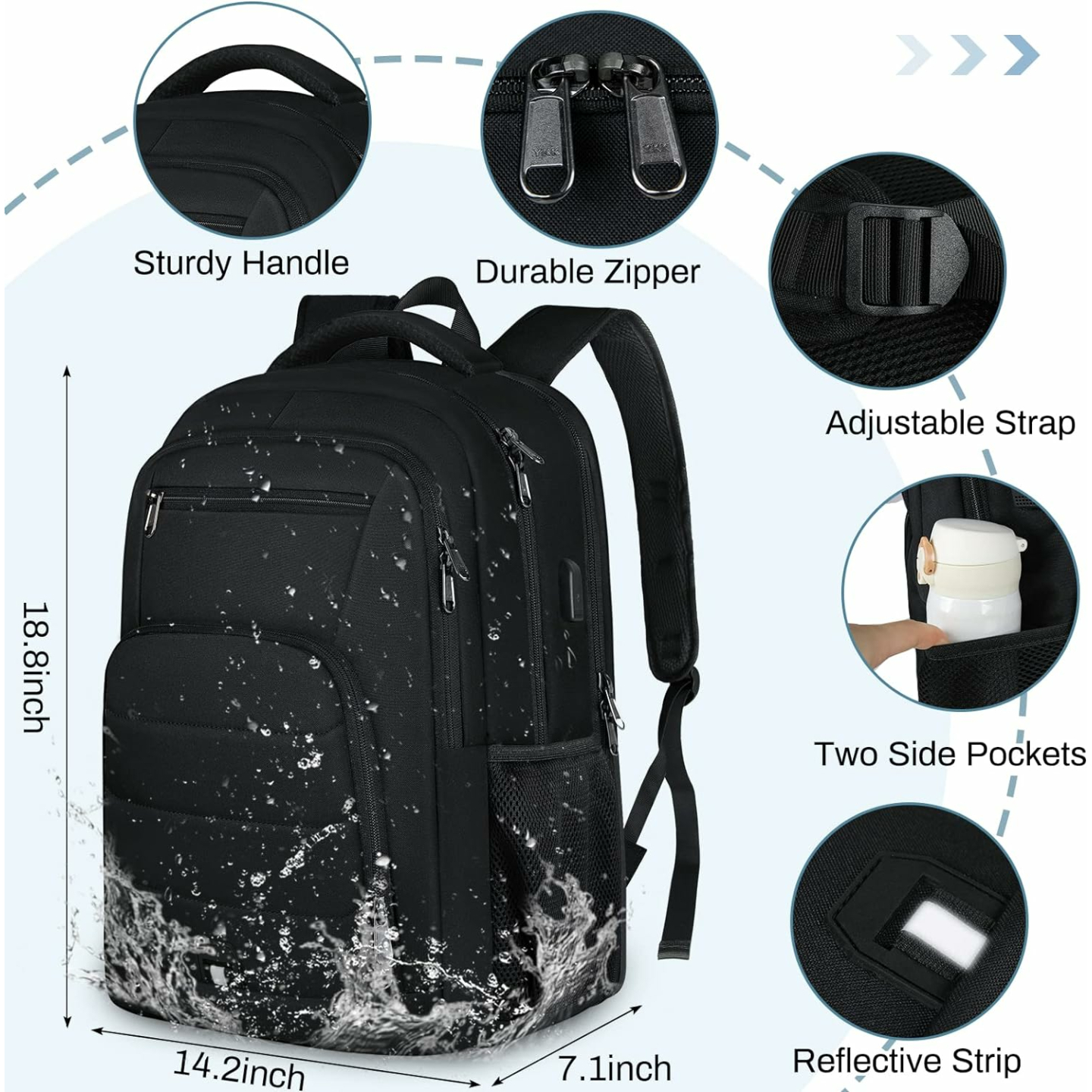 Rainmore Large Waterproof Laptop Backpack 17 Inch