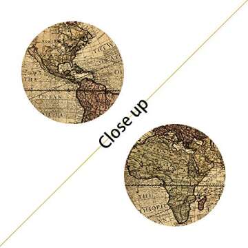 Wall Art Decor Canvas World Map,3 Pieces Framed Large Canvas Art Contemporary Painting Vintage Globe Map Newspaper Background Artwork Pictures for Bedroom Living Room Decoration(40''H x 60''W)