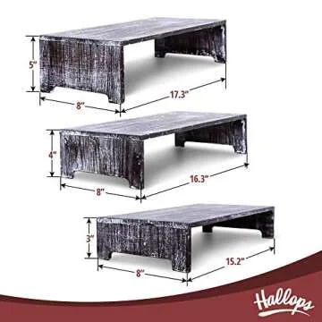 Hallops Rustic Cupcake Stand - Wooden Retail Table 3 Display Stands. Wood Cake Stand Display Table. Product, Food, Dessert, Pastry, Cookie, Merchandise, Market, Donut, Craft Show Tabletop Riser