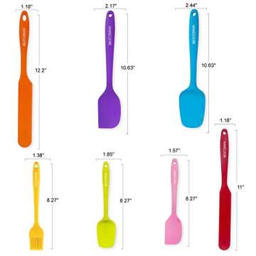 Silicone Spatula - 7 Spatulas Silicone Heat Resistant - Mini Rubber Spatula Set - Cooking Spatulas f...