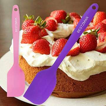 Silicone Spatula - 7 Spatulas Silicone Heat Resistant - Mini Rubber Spatula Set - Cooking Spatulas for Nonstick Cookware - Colorful Baking Kitchen Spatula Set - One Piece Design Spoon (Multicolor)