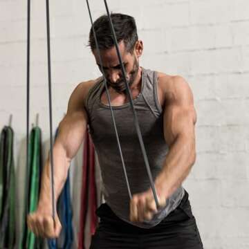 WODFitters Pull Up Assistance Band for Stretching, Mobility Workouts, Warm Up, Recovery, Powerlifting, Home Fitness and Exercise… (#2 Black)