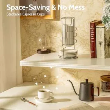 Sweese Stackable Espresso Cups Set with Metal Stand