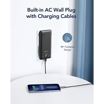 VEGER Portable Power Bank with Built-in Cables & Plug